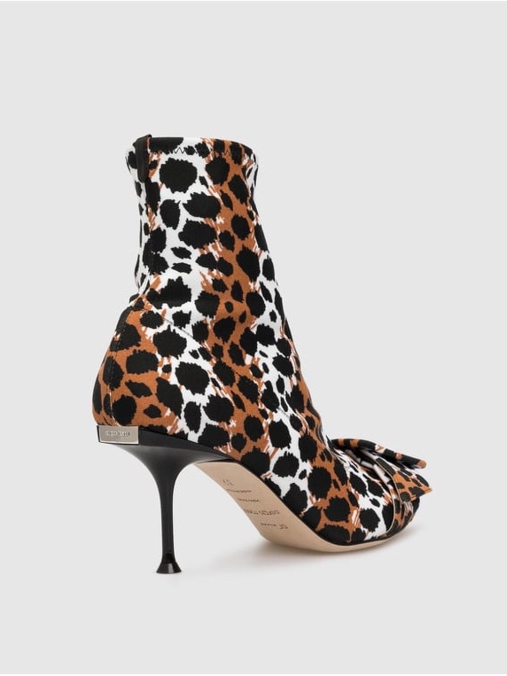 Sergio Rossi "sr Milano" Leopard Print Sock Boots - Picture 3 of 13